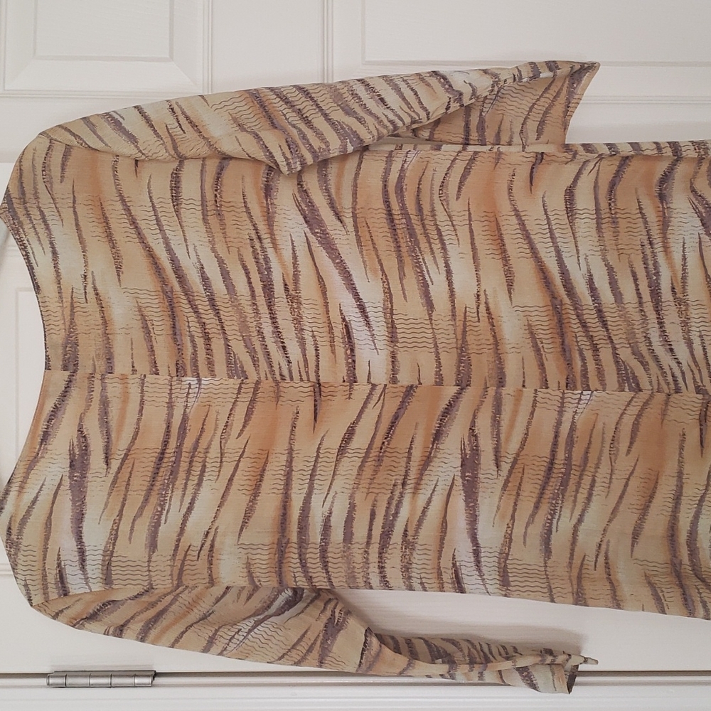 Natori Golden Tiger Print Silk Caftan - Picture 6 of 10